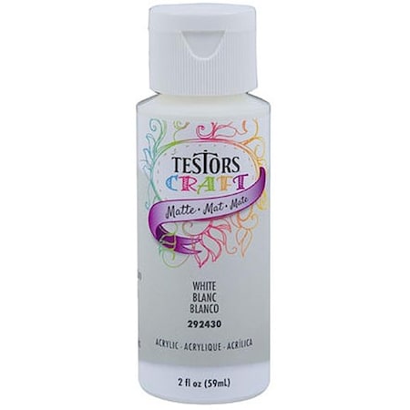 Testors Acrylic Craft Paint, Matte White, 6PK TES292430A